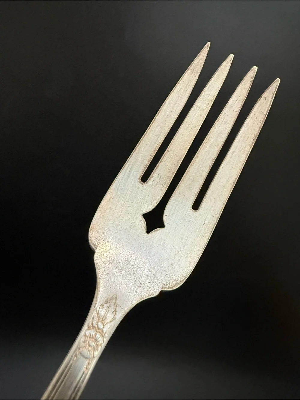 Lot 9 Vintage CARLTON Silver-plate La Rose Pattern Pastry Forks